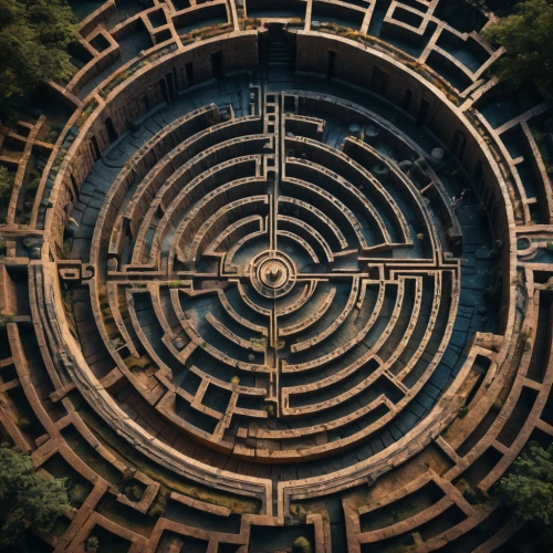 maze,labyrinth,panopticon,manhole,stargate,time spiral,circular puzzle,district 9,ancient city,spiral,yantra,armillary sphere,radial,concentric,spirals,industrial ruin,roundabout,circular,circles,drainage,Photography,General,Fantasy