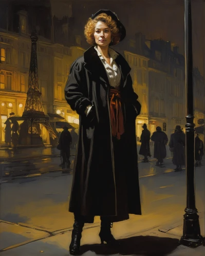 girl in a historic way,lamplighter,overcoat,the girl at the station,girl with bread-and-butter,black coat,woman with ice-cream,cigarette girl,gas lamp,long coat,lilian gish - female,cordwainer,frock coat,girl in a long,city ​​portrait,a pedestrian,imperial coat,trench coat,blonde woman reading a newspaper,ann margarett-hollywood,Illustration,American Style,American Style 14