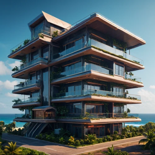 condominium,tropical house,residential tower,modern architecture,futuristic architecture,condo,dunes house,3d rendering,block balcony,balconies,apartments,apartment building,luxury property,sky apartment,mamaia,fisher island,apartment block,eco-construction,apartment complex,holiday complex,Photography,General,Sci-Fi