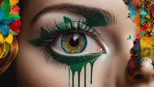 peacock eye,eyes makeup,women's eyes,image manipulation,bodypainting,brazil carnival,body painting,photoshop manipulation,face paint,quetzal,photo manipulation,multicolor faces,face painting,beauty shows,splintered,photomanipulation,makeup artist,retouching,body art,retouch