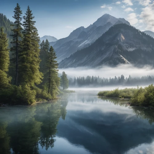 hintersee,berchtesgaden national park,british columbia,alpsee,banff national park,canadian rockies,lake misurina,morning mist,heaven lake,southeast switzerland,alpine lake,jasper national park,emerald lake,mountain lake,glacial lake,canton of glarus,eastern switzerland,banff,tatra mountains,mountainlake,Photography,General,Natural