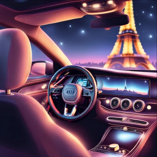 french digital background,3d car wallpaper,paris clip art,car dashboard,automotive navigation system,luxury car,automotive decor,mercedes interior,car interior,luxury cars,dashboard,automotive lighting,mercedes-benz e-class,paris,gps navigation device,eifel,car drawing,futuristic landscape,pink car,s-class