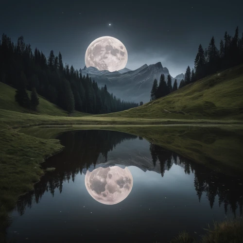 moonlit night,moonlit,full moon,moon and star background,moon at night,moon photography,moonrise,moons,moonscape,moonlight,lunar landscape,reflection in water,moonshine,moon seeing ice,moon night,valley of the moon,big moon,mirror in the meadow,reflections in water,hanging moon,Photography,General,Natural