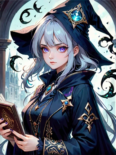 librarian,witch,witch's hat icon,piko,ferry,witch ban,magistrate,magic grimoire,merlin,scholar,author,libra,luna,magician,magic book,alibaba,fantasia,alice,novels,halloween witch,Anime,Anime,General