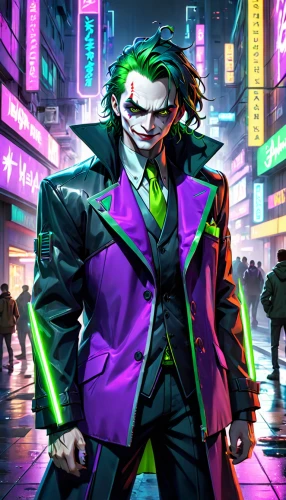 joker,cyberpunk,riddler,patrol,cg artwork,superhero background,ledger,supervillain,villain,background images,masquerade,comic characters,would a background,cyber glasses,neon human resources,alter ego,electro,game illustration,cyber,shinjuku,Anime,Anime,General