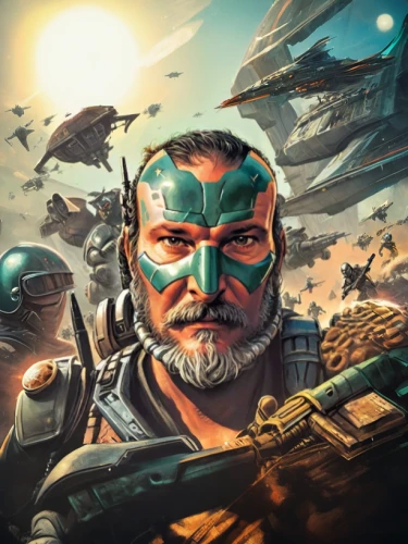 mercenary,kosmus,cg artwork,game illustration,sci fiction illustration,game art,boba fett,infiltrator,lando,twitch icon,steam icon,storm troops,steam release,boba,bandana background,spartan,nomad,crossbones,admiral von tromp,edit icon