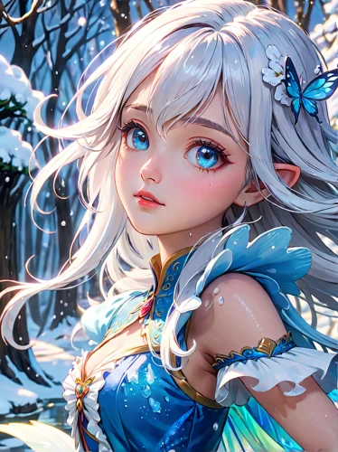 winterblueher,elsa,the snow queen,white rose snow queen,ice queen,winter background,christmas banner,fantasy portrait,show off aurora,aurora,fairy tale character,fae,christmas snowy background,suit of the snow maiden,elf,snow white,snowflake background,faerie,christmas snowflake banner,winter rose,Anime,Anime,General