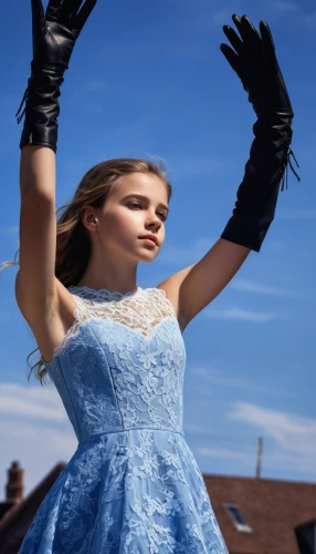 quinceanera dresses,latex gloves,formal gloves,hoopskirt,majorette (dancer),girl in a long dress,overskirt,bodice,quinceañera,crinoline,bicycle glove,ball gown,cinderella,arms outstretched,a girl in a dress,mazarine blue,girl in a historic way,gloves,miss circassian,dressmaker,Photography,General,Natural