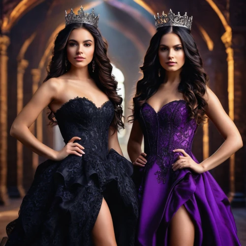 quinceanera dresses,princesses,social,celtic woman,crowns,royalty,queen of the night,purple lilac,wedding dresses,miss universe,two beauties,pageant,dark purple,purple,bridal clothing,fairy tales,nightshade family,california lilac,fairytales,miss circassian,Photography,General,Fantasy