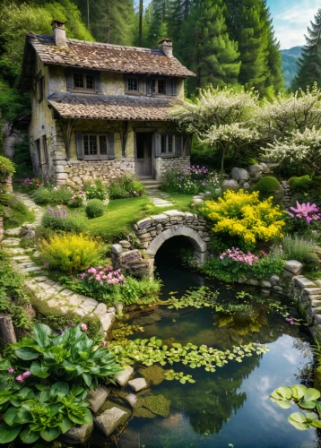 garden pond,lily pond,home landscape,lotus pond,japanese garden ornament,japan garden,fairy village,japanese garden,lilly pond,wishing well,cottage garden,hobbiton,mountain spring,beautiful home,nature garden,english garden,fantasy landscape,asian architecture,pond flower,secret garden of venus,Photography,General,Natural