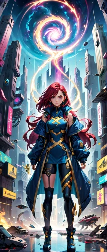 transistor,fantasia,magna,elza,spiral background,monsoon banner,summoner,game illustration,aurora,aura,nova,cg artwork,gear shaper,supernova,shaper,metaverse,merida,cassiopeia,ora,mezzelune,Anime,Anime,General