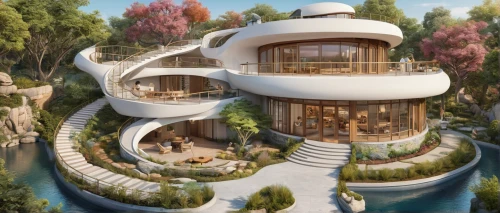 floating island,futuristic architecture,eco hotel,luxury property,floating islands,tree house hotel,chinese architecture,luxury home,asian architecture,luxury real estate,artificial island,tree house,houseboat,modern architecture,3d rendering,eco-construction,dunes house,luxury hotel,beautiful home,penthouse apartment,Unique,Design,Infographics