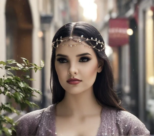 miss circassian,headpiece,fairy queen,diadem,young model istanbul,hair accessories,hair accessory,beautiful girl with flowers,violet head elf,elven,oriental princess,bridal jewelry,jasmine blossom,princess crown,assyrian,bridal accessory,tiara,vintage makeup,spring crown,white rose snow queen