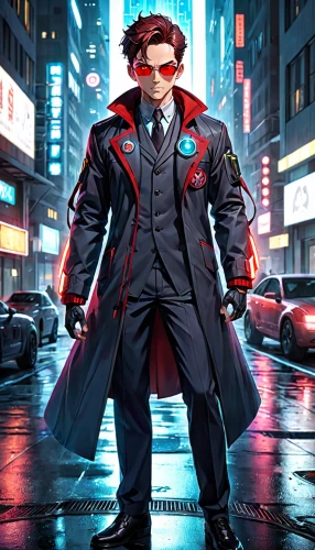 kingpin,red hood,red super hero,overcoat,3d man,cg artwork,sci fiction illustration,cartoon doctor,jacket,coat,suit actor,game illustration,red coat,the suit,daredevil,big hero,comic hero,detective,spy visual,superhero background,Anime,Anime,General