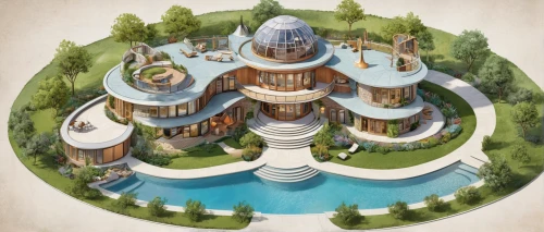 floating island,eco hotel,tree house hotel,floating islands,round house,luxury property,roof domes,eco-construction,futuristic architecture,isometric,solar cell base,artificial island,tree house,roof landscape,build by mirza golam pir,houses clipart,house in the forest,pool house,fairy tale castle,holiday complex,Unique,Design,Infographics