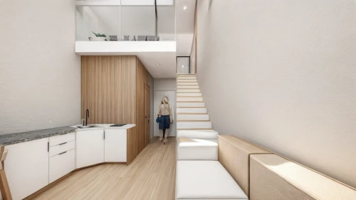 hallway space,sky apartment,3d rendering,walk-in closet,inverted cottage,modern kitchen interior,kitchen design,cubic house,shared apartment,capsule hotel,core renovation,an apartment,sky space concept,room divider,render,modern room,archidaily,modern kitchen,apartment,kitchen interior,Interior Design,Living room,Modern,None