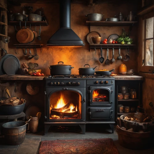 victorian kitchen,wood stove,wood-burning stove,vintage kitchen,gas stove,stove,kitchen stove,masonry oven,tin stove,cookware and bakeware,hearth,tile kitchen,cooking pot,the kitchen,children's stove,fireplaces,cookery,copper cookware,kitchen fire,domestic heating,Photography,General,Fantasy