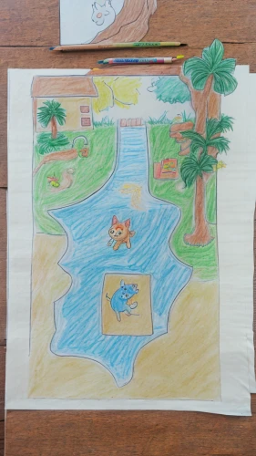 game drawing,treasure map,playmat,wooden mockup,frame border drawing,an island far away landscape,children drawing,3d mockup,sheet drawing,game illustration,water courses,placemat,stone drawing,landform,to draw,colored pencil background,landscape plan,frame mockup,water game,trimmed sheet
