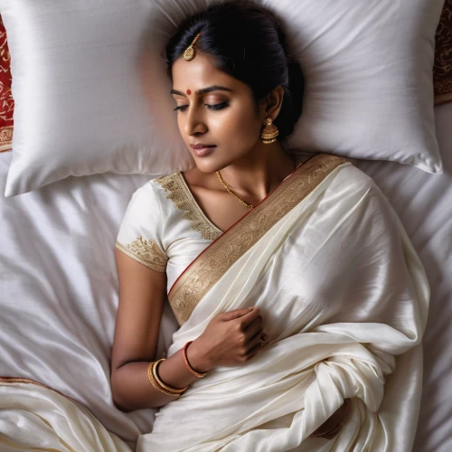 anushka shetty,sari,jaya,kamini kusum,saree,woman on bed,indian woman,nityakalyani,raw silk,lakshmi,chetna sabharwal,indian bride,white silk,pooja,neha,east indian,kamini,veena,kerala,indian celebrity,Photography,General,Natural