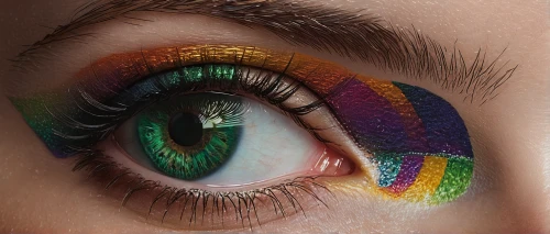 eyes makeup,eye shadow,eyeshadow,women's eyes,prism,peacock eye,abstract eye,multicolor faces,prismatic,neon makeup,glitter eyes,rainbow colors,eyeball,face paint,eye,make-up,rainbow pattern,color wheel,eye liner,retouching,Photography,General,Natural