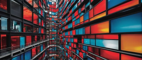 glass facades,glass building,glass facade,panoramical,glass wall,futuristic art museum,colorful glass,glass blocks,colorful city,computer art,abstract corporate,color wall,glass panes,tetris,futuristic architecture,colorful facade,metropolis,glass tiles,glass window,red matrix,Photography,General,Natural