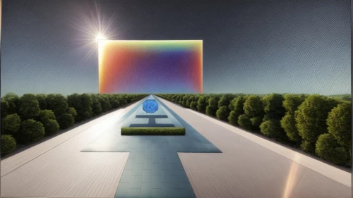 morning illusion,solar field,vanishing point,virtual landscape,parallel worlds,paved square,road to nowhere,parallel world,crossroad,surrealistic,surrealism,framing square,dimension,trip computer,light space,the threshold of the house,optical illusion,panoramical,illusion,optical ilusion,Common,Common,Natural