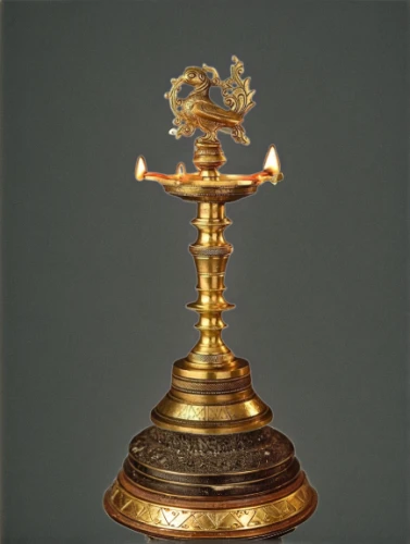 golden candlestick,incense with stand,pickelhaube,oil lamp,incense burner,candlestick,weathervane design,gold chalice,bell plate,lectern,candlestick for three candles,altar bell,armillary sphere,finial,bonnet ornament,medieval hourglass,vajrasattva,automobile hood ornament,orrery,cavalry trumpet