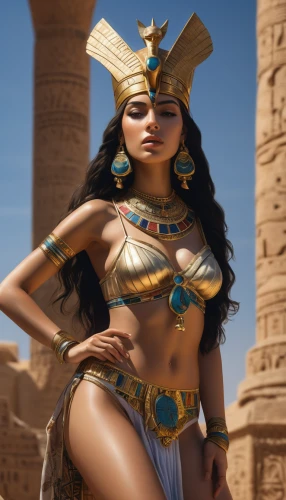 ancient egyptian girl,cleopatra,pharaonic,ancient egyptian,egyptian,ancient egypt,egyptian temple,pharaoh,ramses ii,karnak,goddess of justice,pharaohs,egypt,tutankhamun,horus,athena,tutankhamen,egyptology,ramses,priestess,Illustration,American Style,American Style 07
