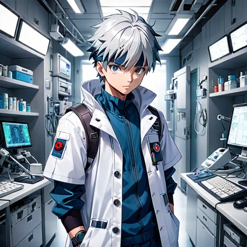 anime japanese clothing,chemical laboratory,theoretician physician,scientist,chemist,pharmacy,yukio,pharmacist,rei ayanami,operating room,ship doctor,in the pharmaceutical,physician,laboratory information,cybernetics,doctor,researcher,laboratory,chemical plant,warehouseman,Anime,Anime,General