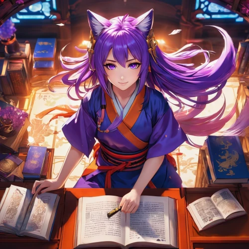 kitsune,kado,tsukemono,inari,rokuon-ji,scholar,izakaya,magi,nyan,horumonyaki,mukimono,dinokonda,reading,purple wallpaper,jinrikisha,uruburu,sensoji,furtai,hijiki,tutor,Illustration,Japanese style,Japanese Style 03