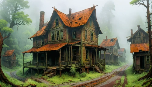 house in the forest,witch's house,witch house,abandoned house,abandoned place,the haunted house,haunted house,log home,wooden houses,ancient house,creepy house,lonely house,lostplace,abandoned places,wooden house,tree house,ghost castle,lost place,little house,abandoned,Illustration,Realistic Fantasy,Realistic Fantasy 04