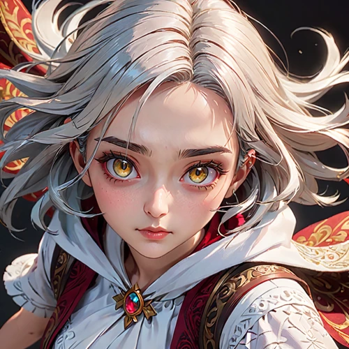 fantasy portrait,vanessa (butterfly),pupils,heterochromia,fairy tale character,alice,fire red eyes,portrait background,eglantine,acerola,white rose snow queen,sanya,pupil,queen of hearts,mystical portrait of a girl,gold eyes,snow white,blanche,custom portrait,rosa ' amber cover,Anime,Anime,General