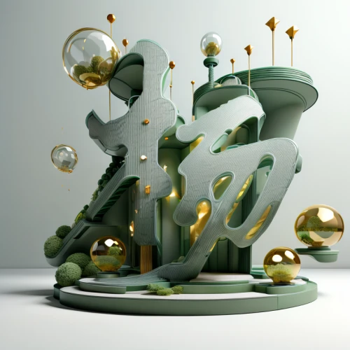 cinema 4d,green bubbles,3d fantasy,blender,3d render,terrarium,spheres,glass yard ornament,render,crown render,3d object,3d model,algae,fractal environment,molecule,abstract design,ikebana,b3d,3d rendered,mushroom landscape