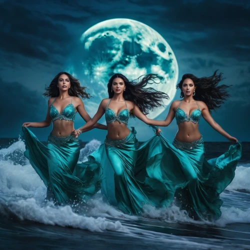 celtic woman,believe in mermaids,mermaids,sirens,the three graces,belly dance,tour to the sirens,mermaid background,mermaid vectors,the sea maid,photoshop manipulation,let's be mermaids,merfolk,fantasy picture,water lotus,synchronized swimming,celebration of witches,blue moon,photo manipulation,hula,Photography,General,Fantasy