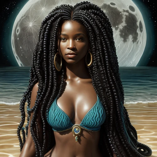 african woman,black woman,african american woman,black pearl,beautiful african american women,fantasy art,zodiac sign libra,black skin,moonlight,african art,nigeria woman,the sea maid,moonrise,afro american girls,sun moon,moonlit,voodoo woman,ancient egyptian girl,venus,african culture