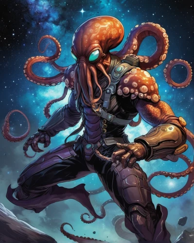 octopus,calamari,ophiuchus,kraken,octopus tentacles,cephalopod,fun octopus,tentacles,cephalopods,nautilus,cuthulu,tentacle,skordalia,sea devil,sea god,crab violinist,shaper,the thing,sci fiction illustration,sea man,Conceptual Art,Fantasy,Fantasy 08