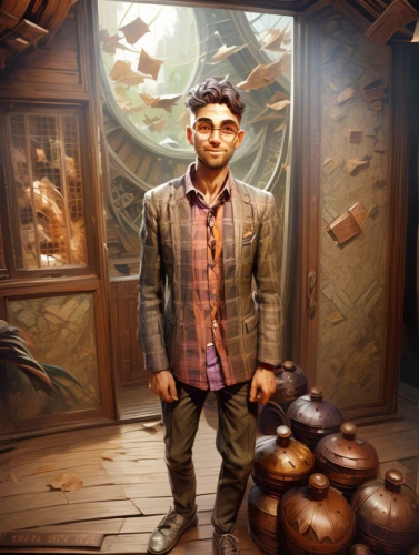 shopkeeper,merchant,game illustration,vendor,miguel of coco,apothecary,scandia gnome,portrait background,action-adventure game,peddler,collected game assets,main character,adventure game,the wanderer,custom portrait,biologist,woodsman,sci fiction illustration,artist portrait,farmer in the woods