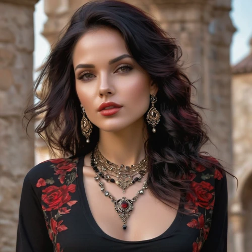 necklace with winged heart,romantic look,persian,indian,necklace,east indian,hallia venezia,aditi rao hydari,jewellery,romanian,jewelry,bridal jewelry,eurasian,arab,indian woman,jeweled,christmas jewelry,middle eastern,veena,indian girl,Photography,General,Natural