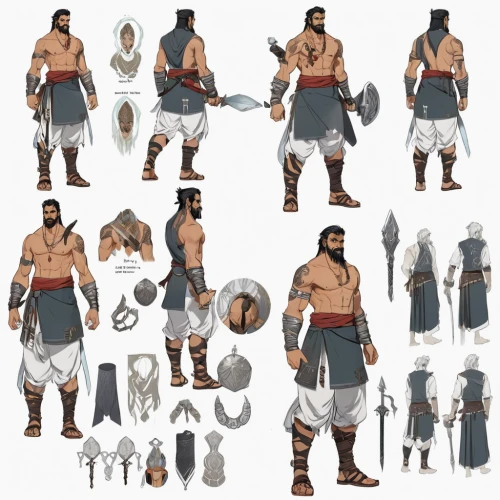 barbarian,male character,dwarves,concept art,collected game assets,male poses for drawing,germanic tribes,biblical narrative characters,warrior and orc,grog,character animation,armor,greek gods figures,development concept,dwarf cookin,blacksmith,half orc,heavy armour,comic character,scrolls,Unique,Design,Character Design