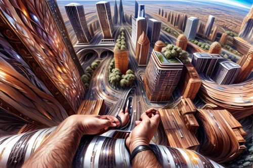 sci fiction illustration,world digital painting,aerial landscape,futuristic landscape,macroperspective,photo manipulation,futuristic architecture,skyscapers,skycraper,metropolises,city cities,urbanization,digital compositing,financial world,above the city,sky city,smart city,terraforming,sky space concept,tallest hotel dubai