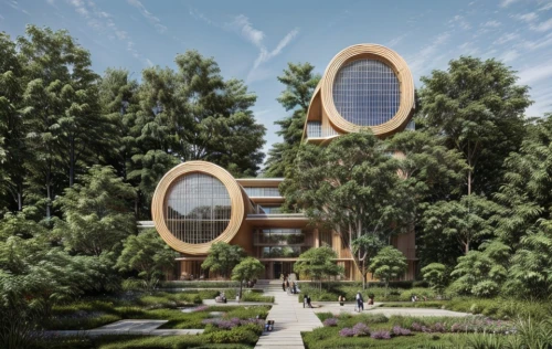 eco hotel,eco-construction,house in the forest,3d rendering,futuristic architecture,tree house hotel,solar cell base,timber house,kirrarchitecture,school design,render,cubic house,modern architecture,wooden construction,building honeycomb,garden elevation,archidaily,nairobi,forest chapel,hotel complex,Architecture,Large Public Buildings,Masterpiece,Humanitarian Modernism