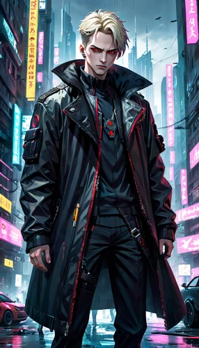 cyberpunk,fullmetal alchemist edward elric,jacket,renegade,terminator,cyber,shinjuku,nico,nero,yukio,dystopian,cg artwork,matrix,futuristic,sci fiction illustration,ren,hk,cyborg,persona,dystopia,Anime,Anime,General