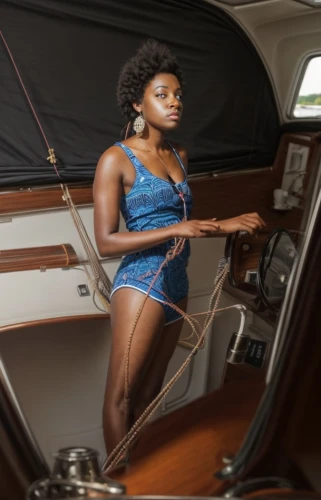 girl on the boat,boat operator,on a yacht,sailing yacht,two-handled sauceboat,ocean rowing,yacht,rowing dolle,delta sailor,boats and boating--equipment and supplies,simca ariane,yacht racing,seafaring,ebony,sauceboat,brown sailor,coxswain,steering,yachts,afroamerican,Common,Common,Natural