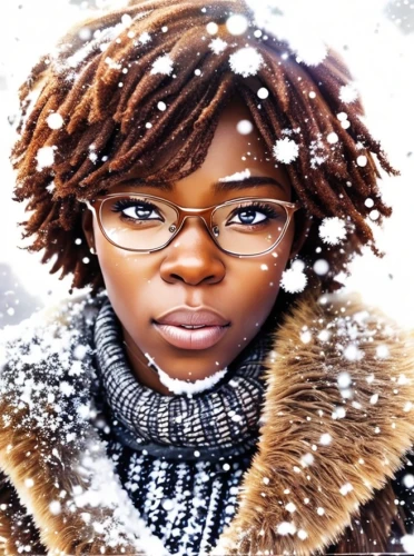 snow drawing,the snow queen,eskimo,winter background,snowy,wintry,snowfall,blizzard,in the snow,snow scene,winter,maria bayo,world digital painting,snowstorm,snow,digital painting,ski glasses,african american woman,the snow falls,winters,Common,Common,Japanese Manga