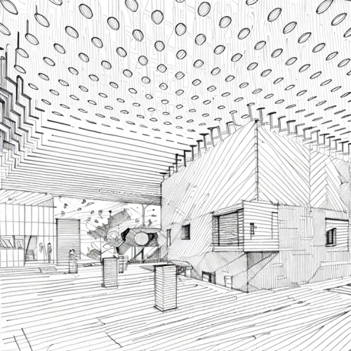 archidaily,ventilation grid,wireframe graphics,kirrarchitecture,wireframe,school design,panopticon,lecture hall,building honeycomb,cubic house,3d rendering,arq,multistoreyed,orthographic,honeycomb structure,ceiling construction,house drawing,spatial,line drawing,honeycomb grid,Design Sketch,Design Sketch,None