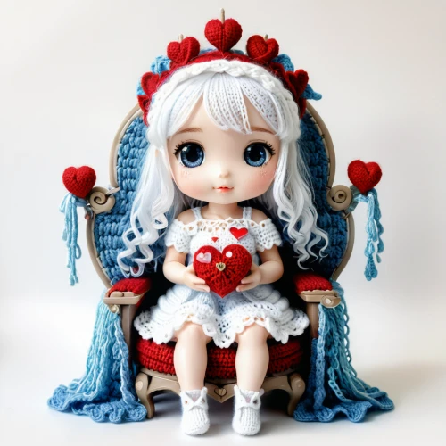 handmade doll,heart with crown,queen of hearts,japanese doll,artist doll,doll figure,painter doll,female doll,white heart,dress doll,cloth doll,christmas figure,white rose snow queen,doll dress,blue heart,collectible doll,the japanese doll,christmas dolls,doll paola reina,vintage doll,Illustration,Abstract Fantasy,Abstract Fantasy 11