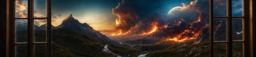 the window,window to the world,fire in the mountains,door to hell,window released,fire background,window,fire screen,glass window,open window,fire mountain,chasm,the door,front window,window curtain,the conflagration,fantasy picture,big window,fantasy landscape,pillar of fire