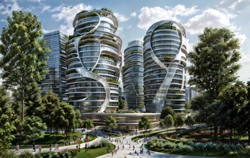 futuristic architecture,barangaroo,urban towers,residential tower,mixed-use,eco-construction,kirrarchitecture,smart city,urban design,futuristic landscape,urban development,apartment blocks,condominium,glass facade,modern architecture,building honeycomb,skyscapers,international towers,solar cell base,3d rendering,Architecture,Large Public Buildings,Futurism,Nature Modern
