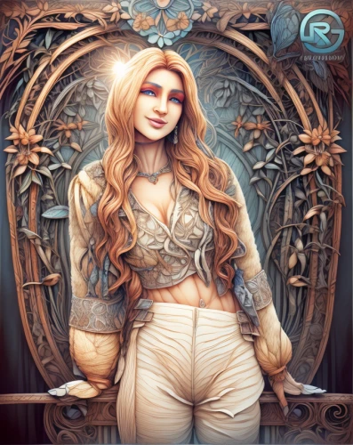 rosa ' amber cover,fantasy portrait,art nouveau frame,portrait background,zodiac sign gemini,zodiac sign libra,art nouveau frames,rapunzel,zodiac sign leo,custom portrait,libra,fashion vector,art nouveau,ris,virgo,fae,celtic queen,rusalka,ro,art nouveau design