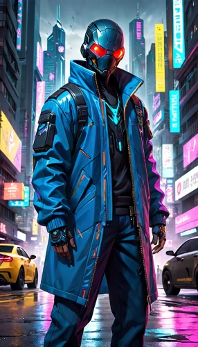 cyberpunk,80s,80's design,ranger,mute,sci fiction illustration,rain suit,cyber,renegade,traffic cop,scifi,futuristic,cg artwork,hk,3d man,merc,senna,game art,gangstar,jacket,Anime,Anime,General